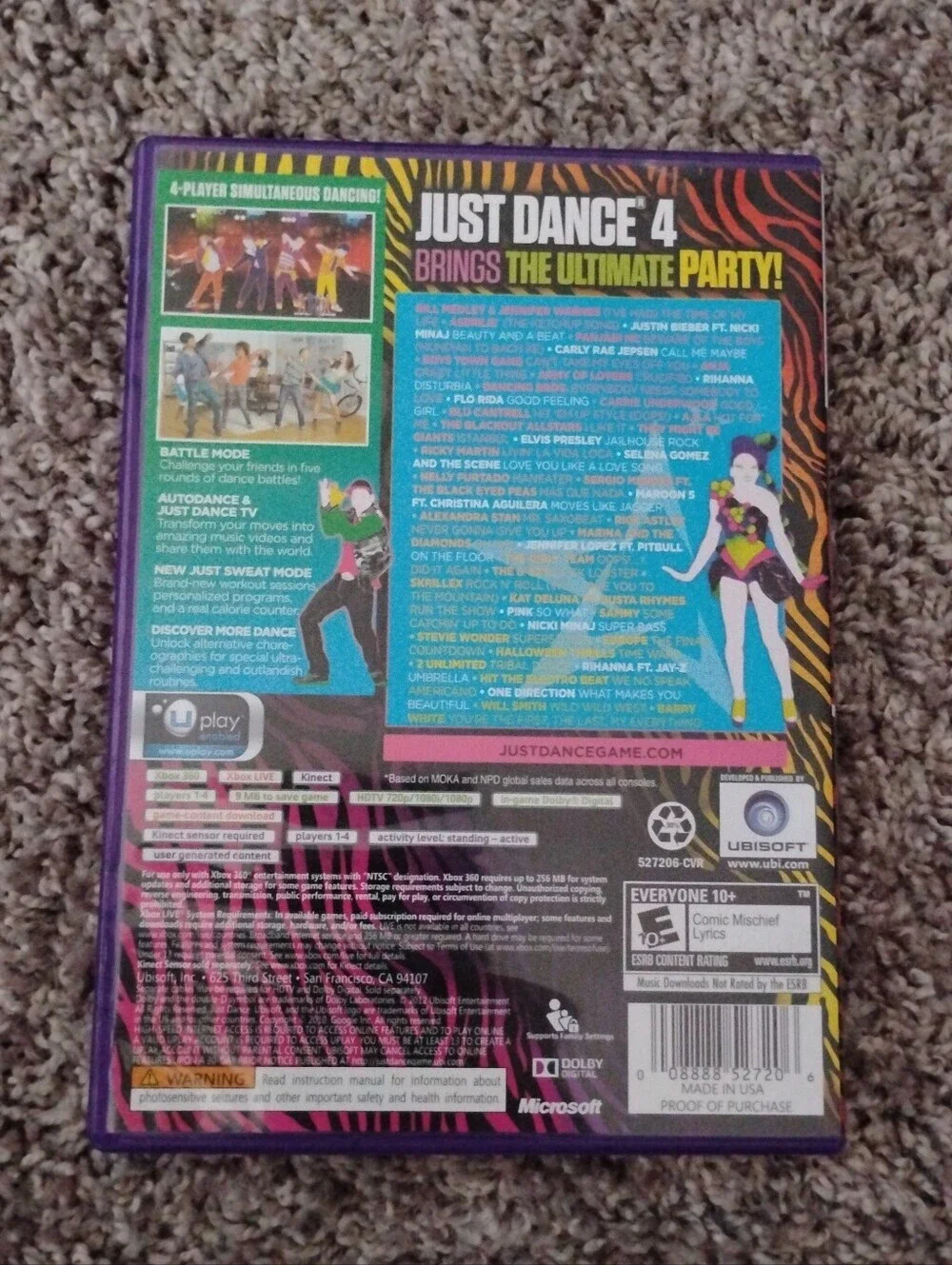 Just Dance 4 (Xbox 360) - Complete CIB (Case, Manual & Game Disc)